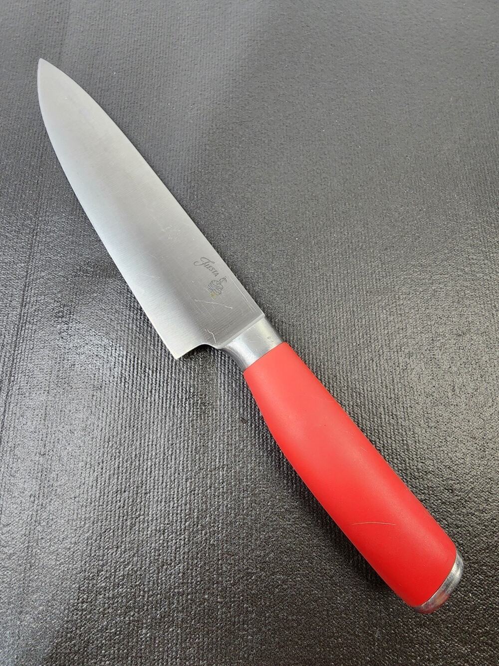 Fiesta 8" Chef Knife Colorful Red Rubber Handle Stainless Steel